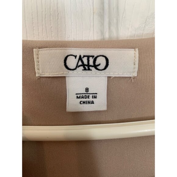 Cato Womens Sheath Mini Dress Size 8 White Crochet High Neck Sleeveless - Picture 3 of 7